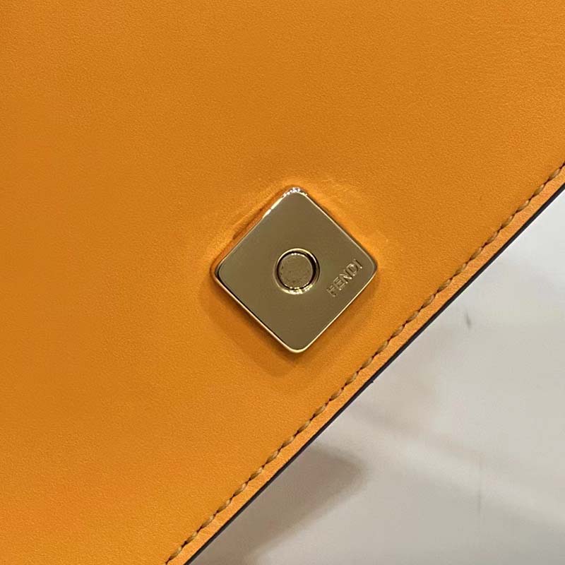 Fendi Women FF Wallet On Chain Brown Leather Mini Bag