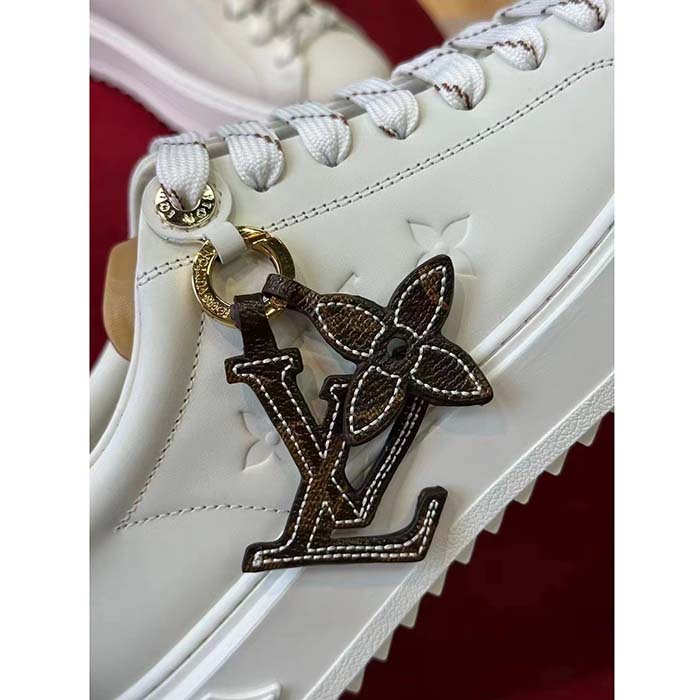 Louis Vuitton Women LV Time Out Sneaker Ecru Beige Mix Materials Monogram Flower