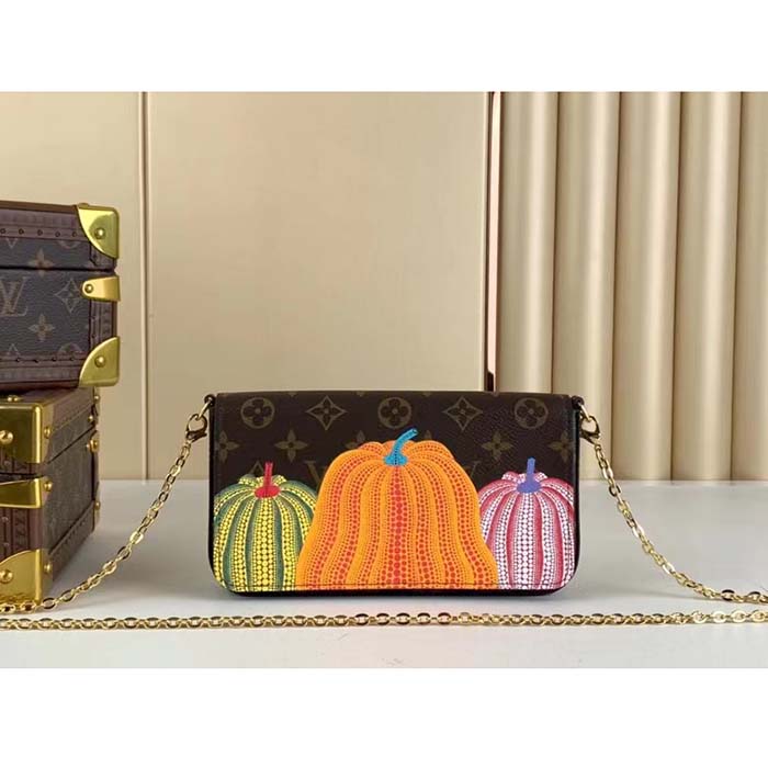 Louis Vuitton Women LV x YK Félicie Pochette Monogram Coated Canvas Pumpkin Print