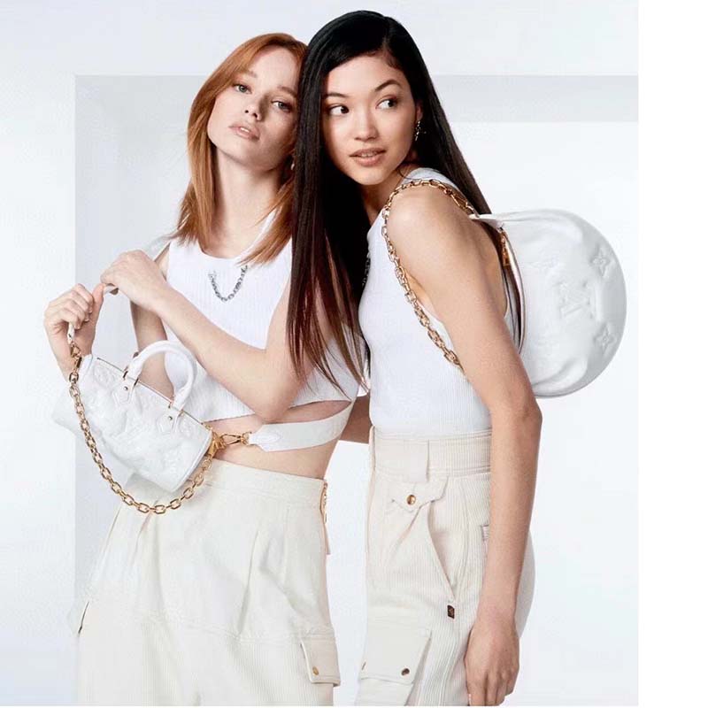 Louis Vuitton LV Women Papillon BB Handbag White Quilted Embroidered Smooth Calf