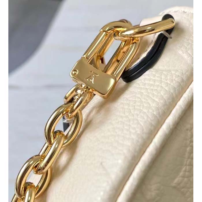 Louis Vuitton Women LV Wallet On Chain Ivy Cream Monogram Embossed Supple Grained Cowhide Leather