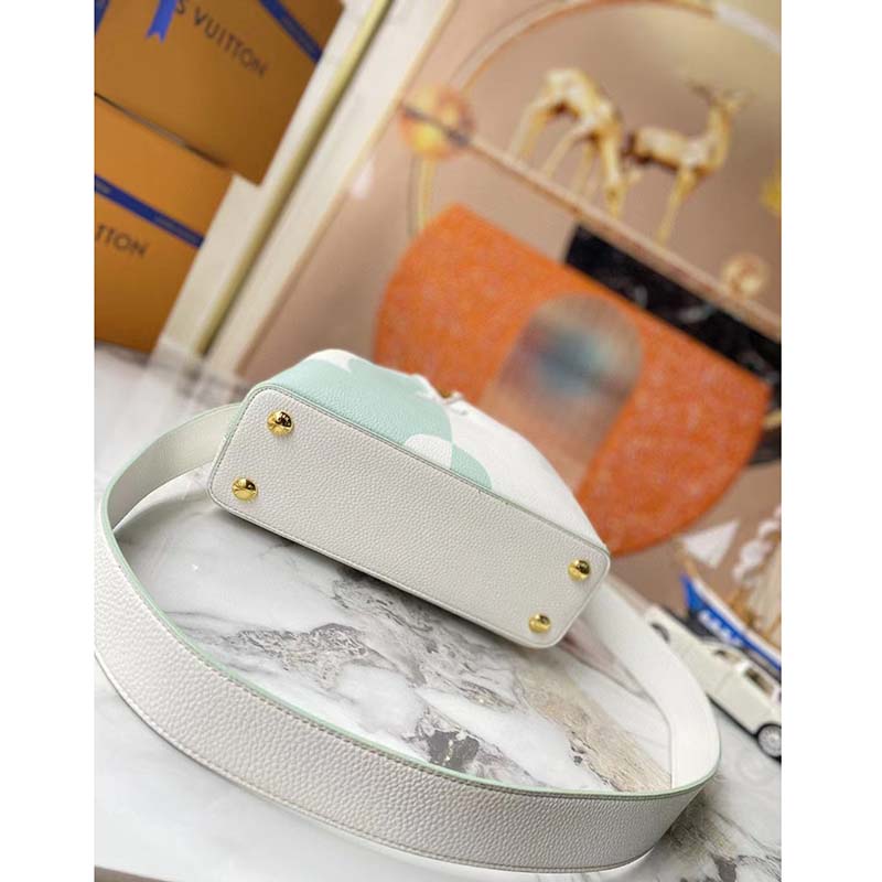 Louis Vuitton LV Women Capucines BB Jade White Taurillon Cowhide Leather