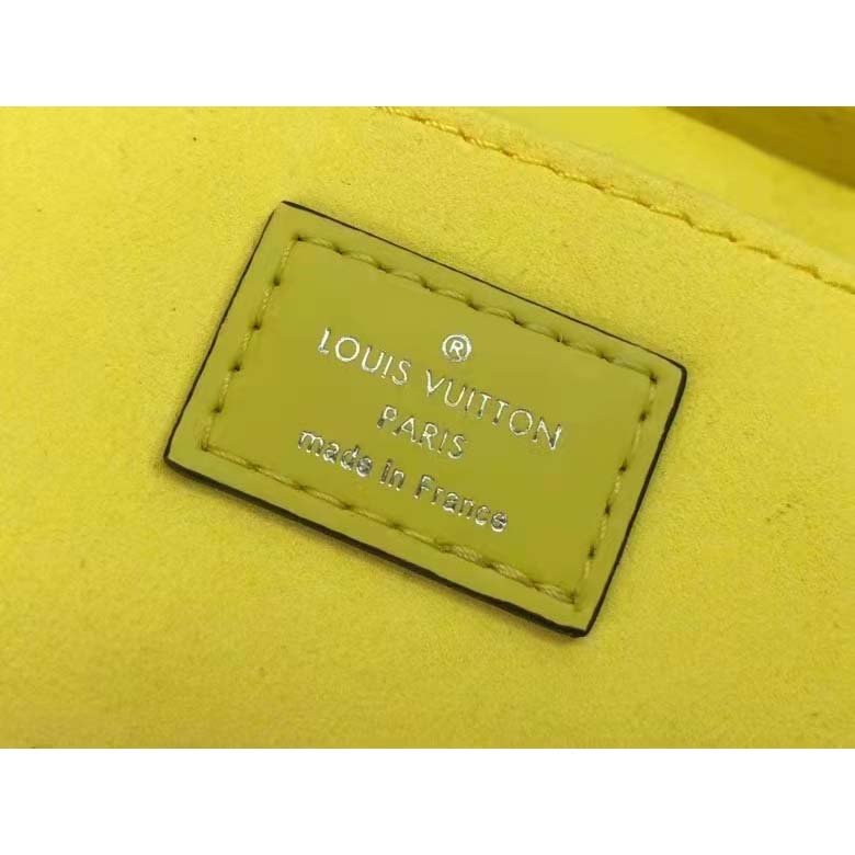 Louis Vuitton Unisex Petit Sac Plat Yellow Epi Embossed Supple Grained Cowhide