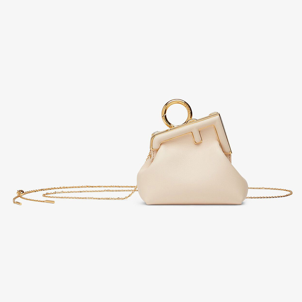Fendi Women Nano Fendi First Charm Nappa Leather-Beige