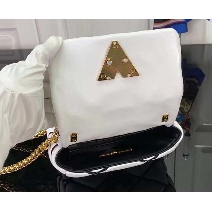 Louis Vuitton LV Women Pico GO-14 Black White Lambskin Cowhide Leather