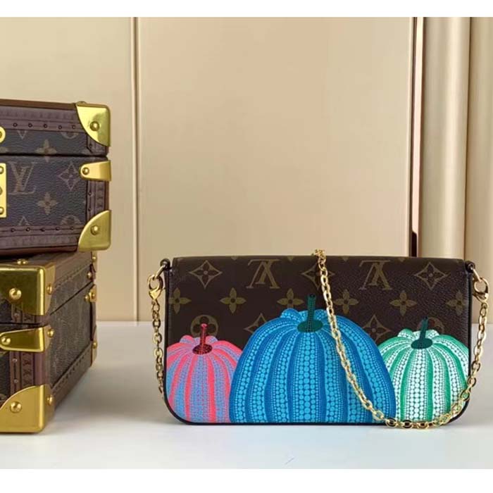 Louis Vuitton Women LV x YK Félicie Pochette Monogram Coated Canvas Pumpkin Print