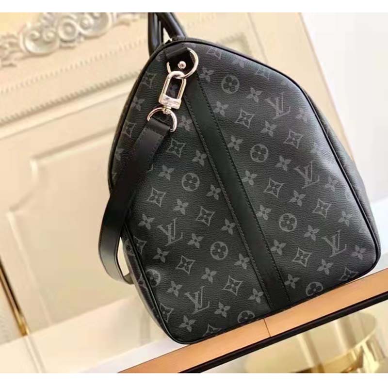 Louis Vuitton LV Unisex Keepall Bandoulière 55 Travel Bag Coated Canvas Cowhide