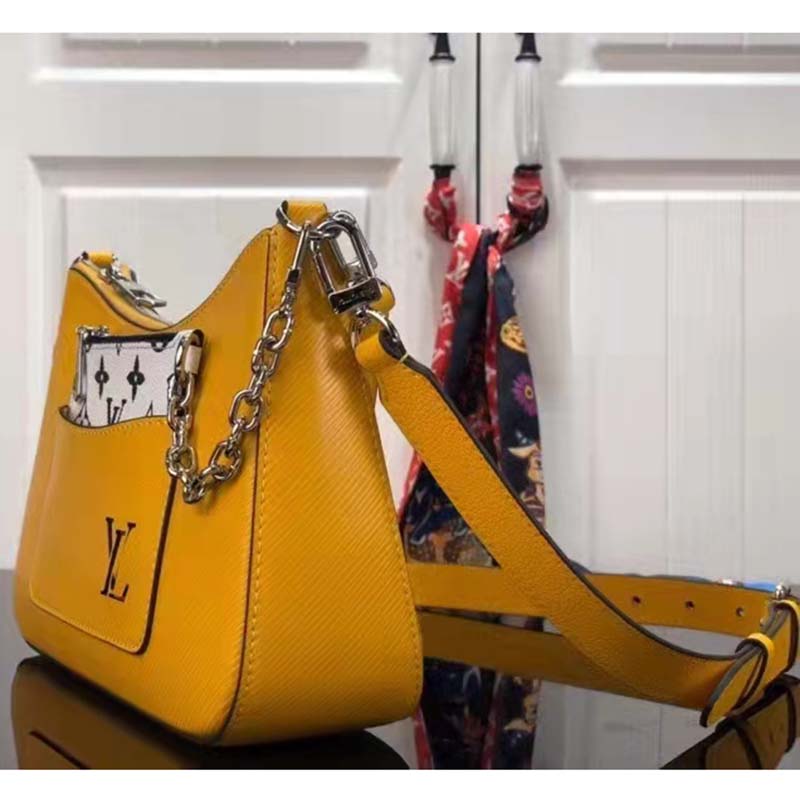 Louis Vuitton LV Women Marelle Handbag Yellow Epi Grained Cowhide Leather Canvas