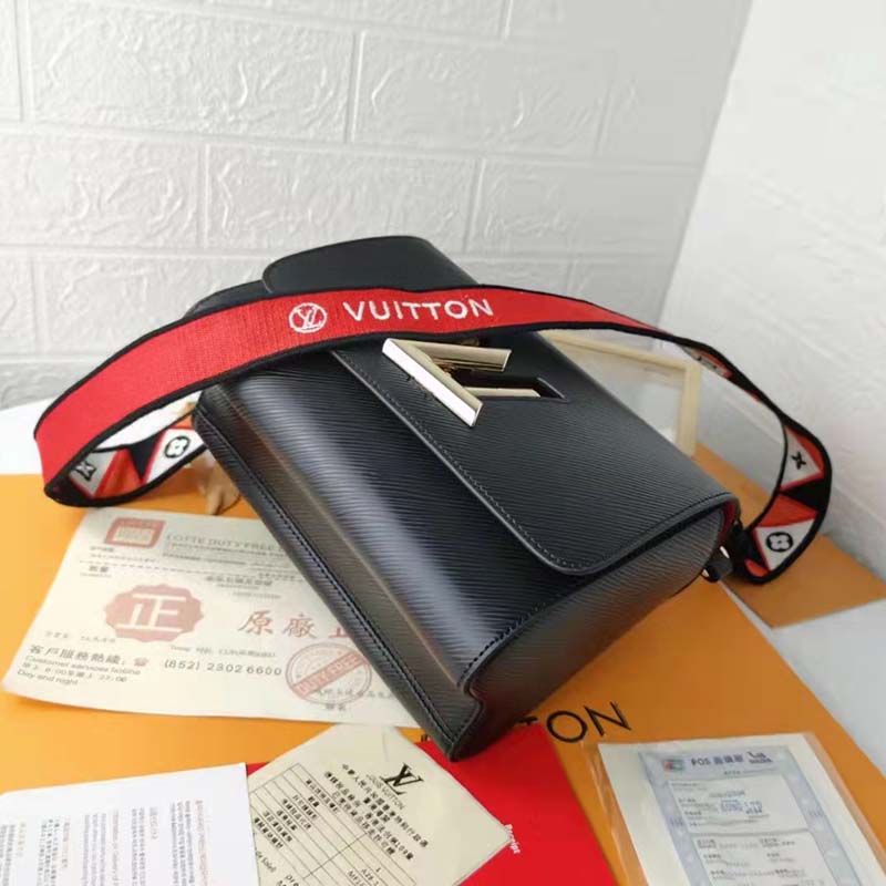 Louis Vuitton LV Women Twist MM Handbg Black Epi Grained Cowhide Leather