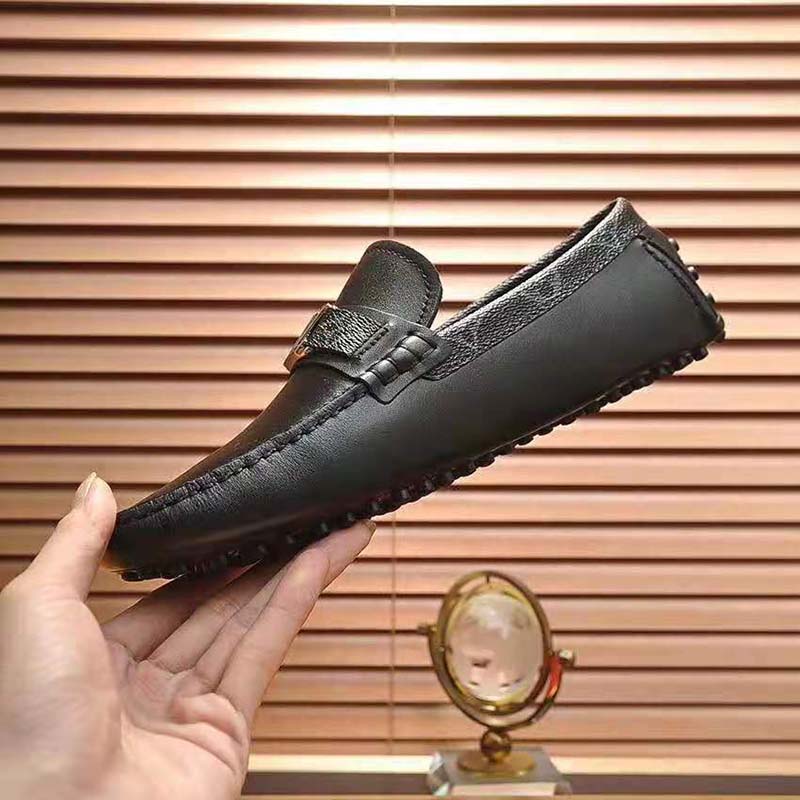 Louis Vuitton Men Monte Carlo Moccasin Calf Leather Monogram Canvas-Black