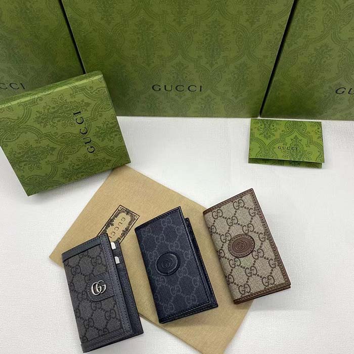 Gucci Unisex GG Supreme Canvas Beige Ebony GG Supreme Canvas Brown Leather