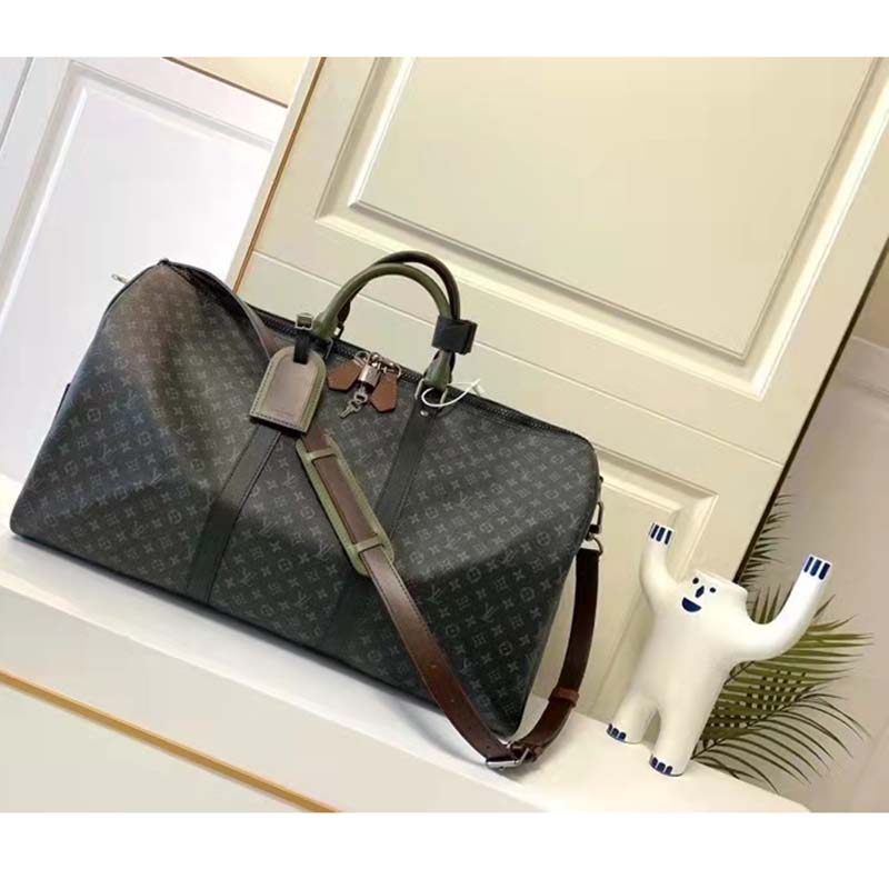 Louis Vuitton LV Unisex Keepall Bandoulière 45 Bag Coated Canvas Cowhide Leather