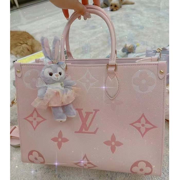 Louis Vuitton LV Women OnTheGo MM​ Gradient Pink Monogram Empreinte Embossed Cowhide Leather