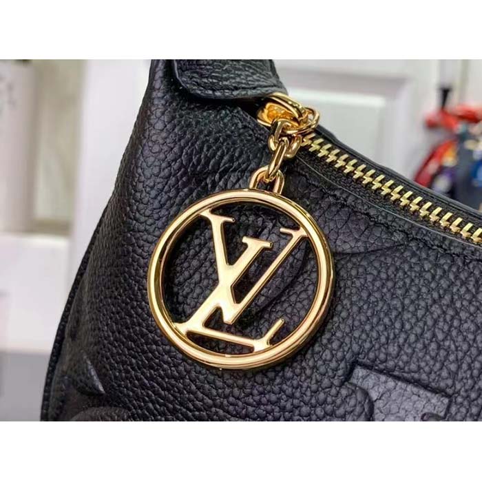 Louis Vuitton LV Women Mini Moon Black Monogram Empreinte Embossed Supple Grained Cowhide Leather