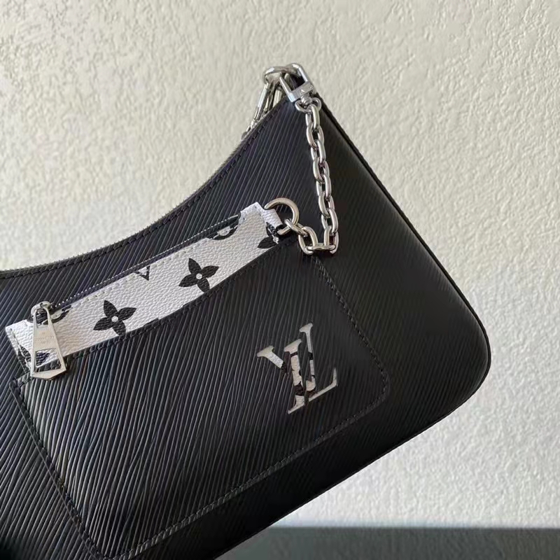 Louis Vuitton LV Women Marelle Handbag Quartz Black Epi Grained Cowhide Canvas