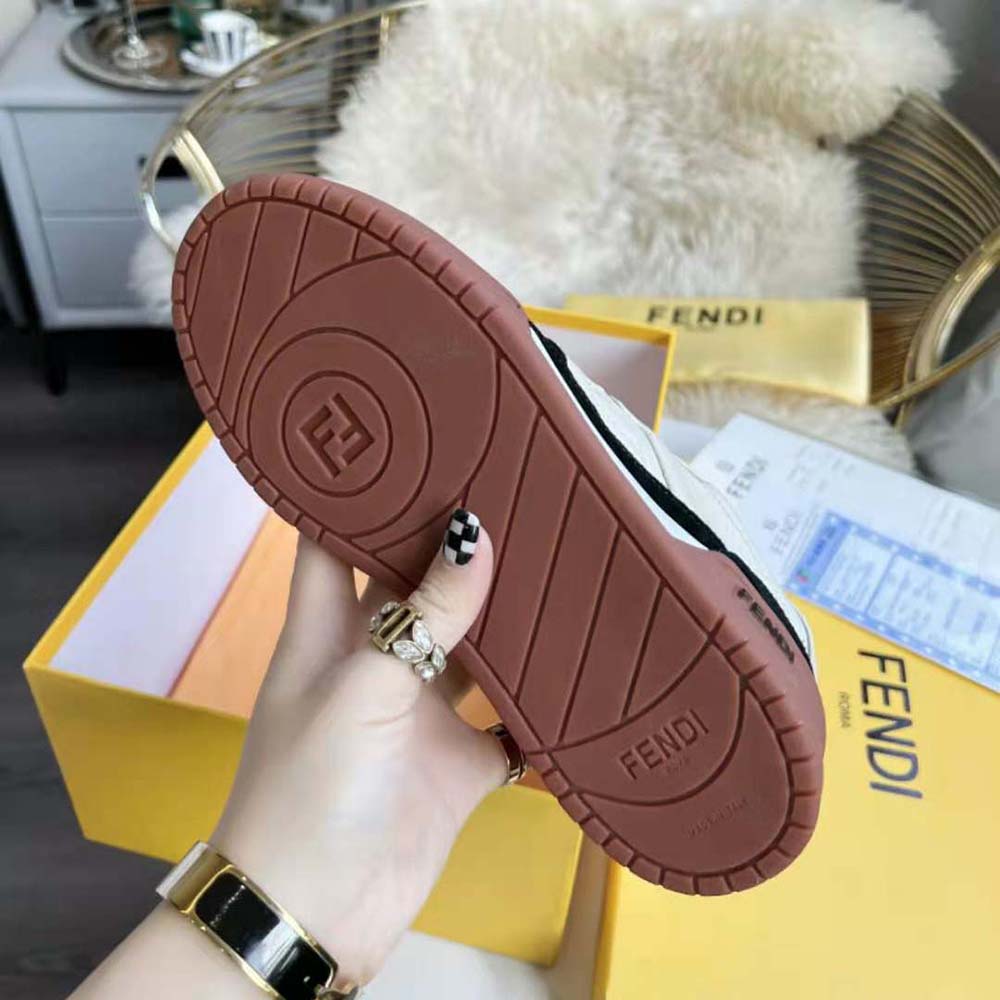 Fendi Unisex Match Low Tops in Black Suede