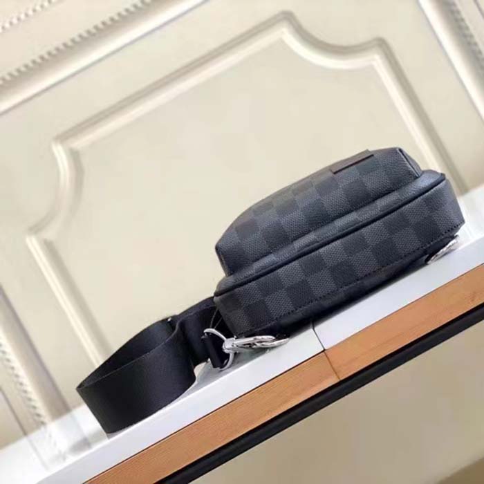 Louis Vuitton LV Unisex Avenue Sling Bag Grey Damier Graphite Coated Canvas Cowhide