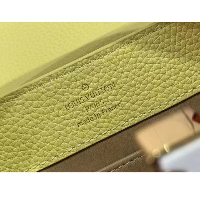 Louis Vuitton LV Women Capucines Mini Handbag Yellow Taurillon Cowhide Leather