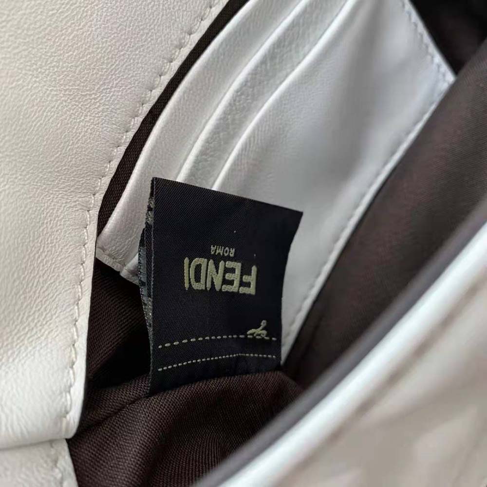 Fendi Women Baguette Soft Nappa Leather Bag-White