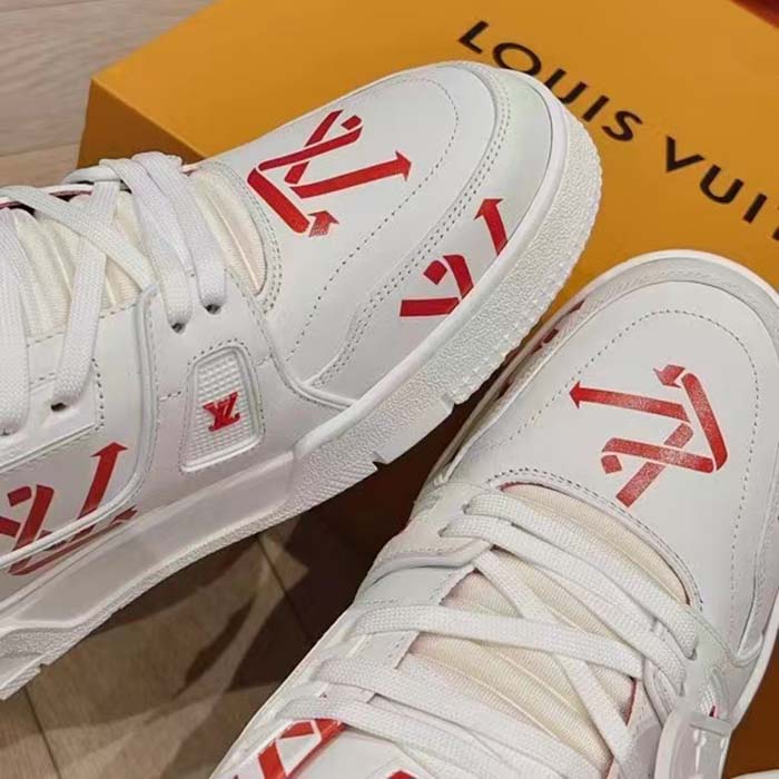 Louis Vuitton Unisex LV Trainer Sneaker Red Mix Sustainable Materials Recycled Polyester