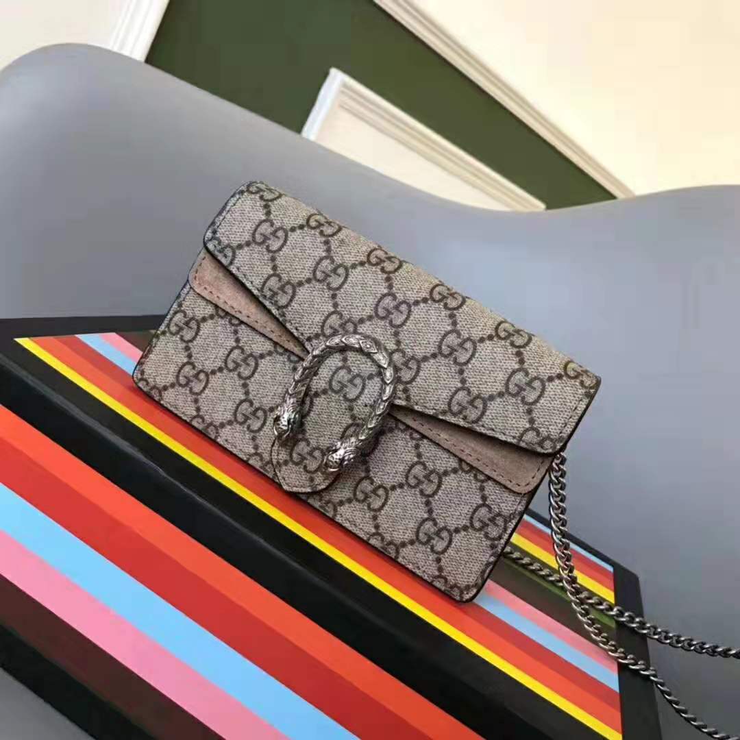 Gucci GG Women Dionysus GG Supreme Mini Bag-Sandy