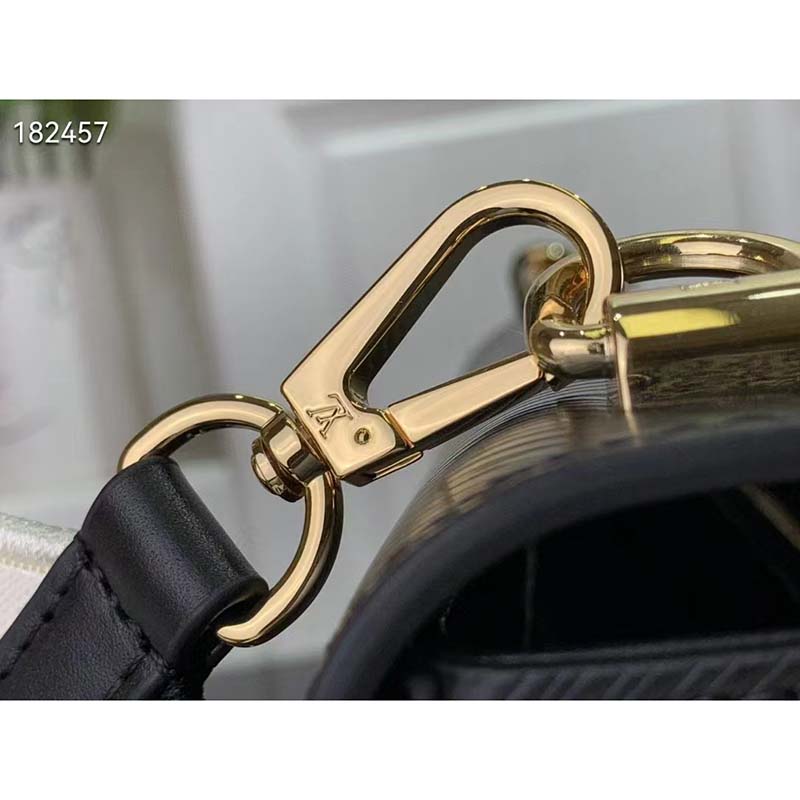 Louis Vuitton LV Women Twist MM Lemon Handbag Black Epi Grained Cowhide