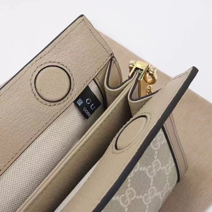 Gucci Women Ophidia GG Small Shoulder Bag Beige White GG Supreme Canvas Double G
