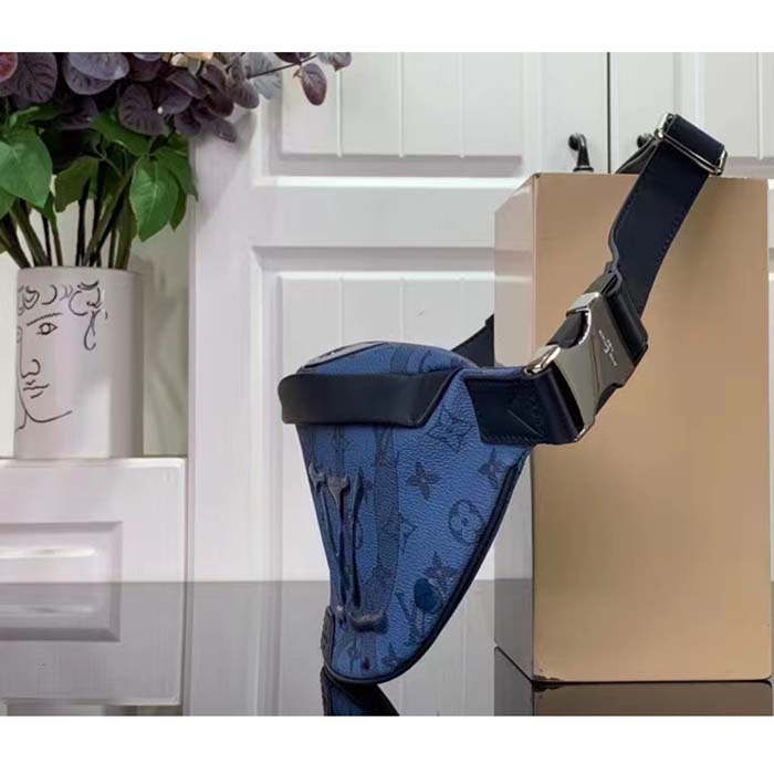 Louis Vuitton LV Unisex Discovery Bumbag Abyss Blue Monogram Aquagarden Coated Canvas