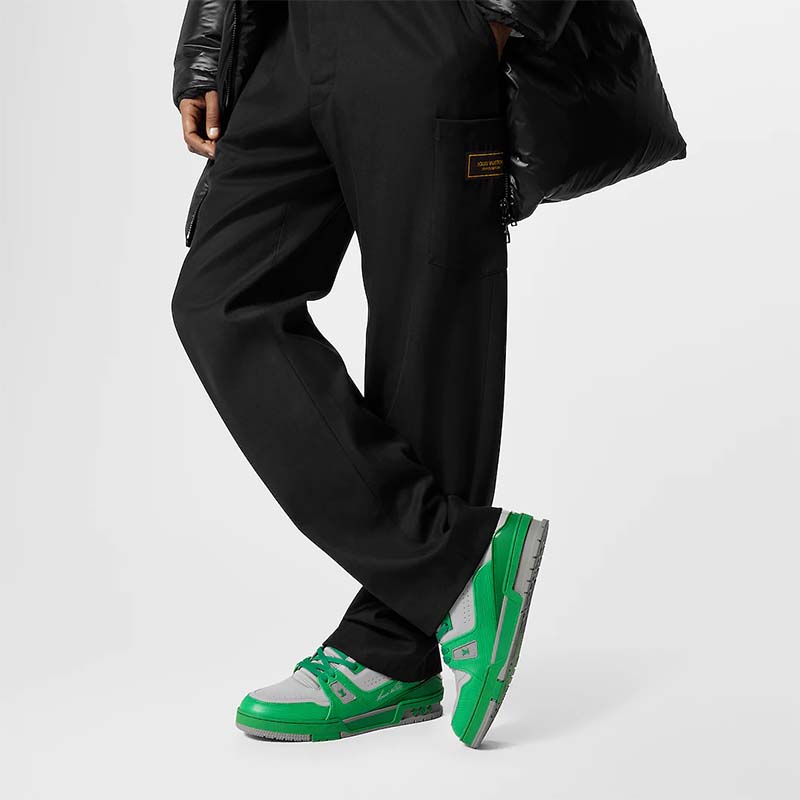 Louis Vuitton Unisex LV Trainer Sneaker Green Epi Calf Leather Rubber Outsole #54