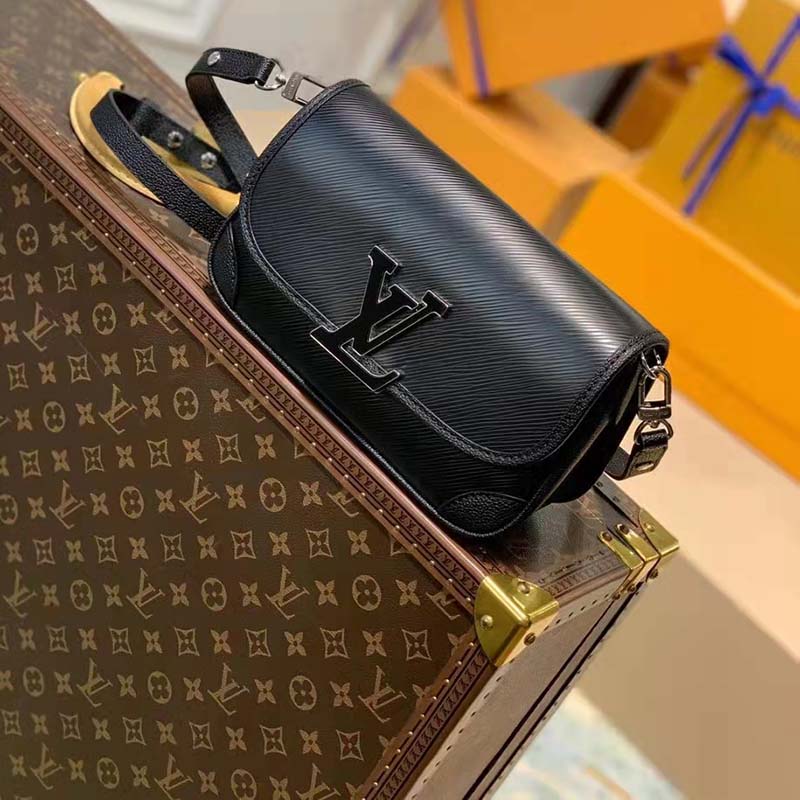 Louis Vuitton LV Women Buci Crossbody Black Epi Grained Smooth Cowhide Leather