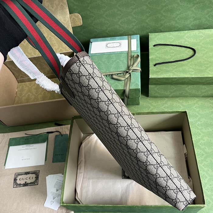 Gucci Unisex Ophidia GG Small Tote Bag Beige Ebony Supreme Canvas