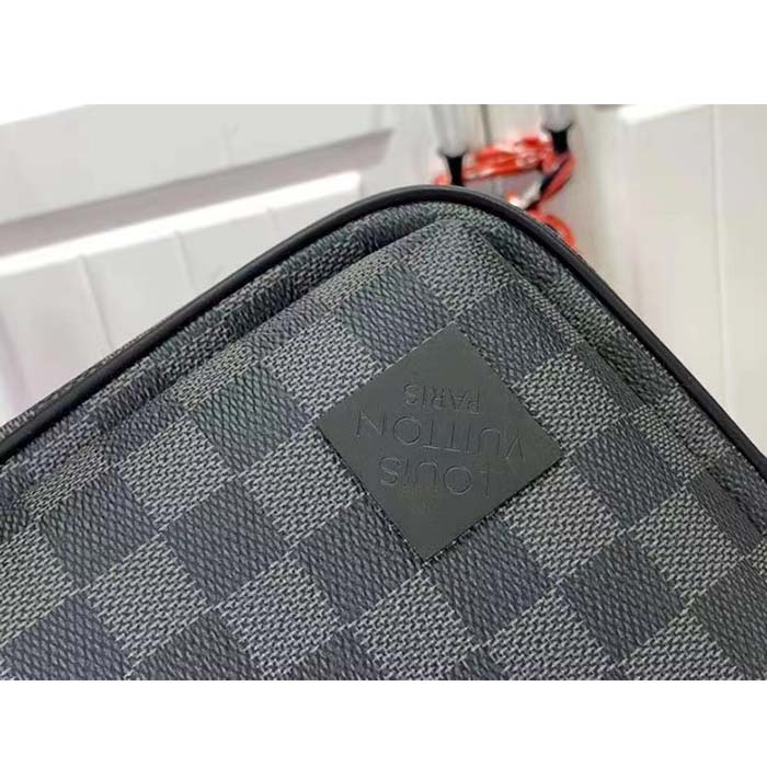 Louis Vuitton LV Unisex Avenue Slingbag NM Damier Graphite Coated Canvas Cowhide Leather