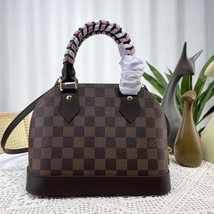 Louis Vuitton LV Women Braided Alma BB Brown Damier Ebene Coated Canvas