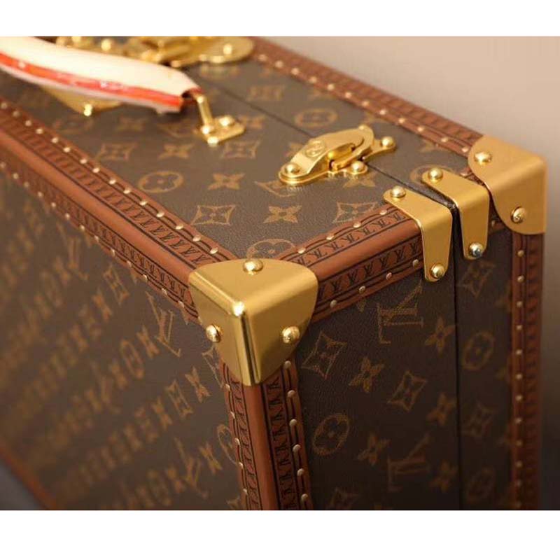 Louis Vuitton LV Unisex President Suitcase in Monogram Canvas-Brown