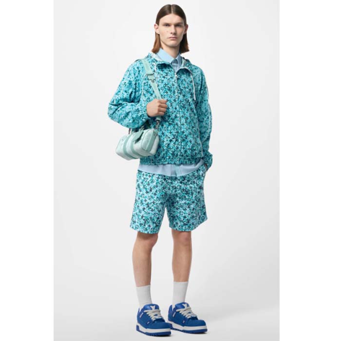 Louis Vuitton LV Unisex Keepall Bandoulière 25 Crystal Blue Monogram Aquagarden Coated Canvas