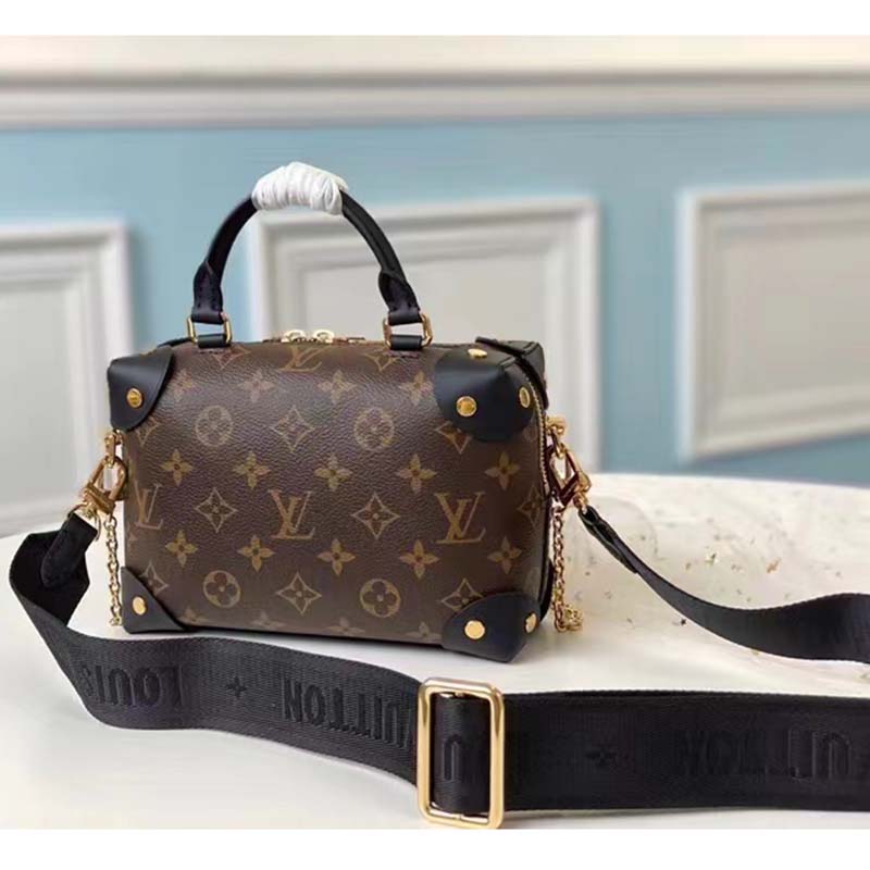 Louis Vuitton LV Women Petite Malle Souple Black Monogram Coated Canvas