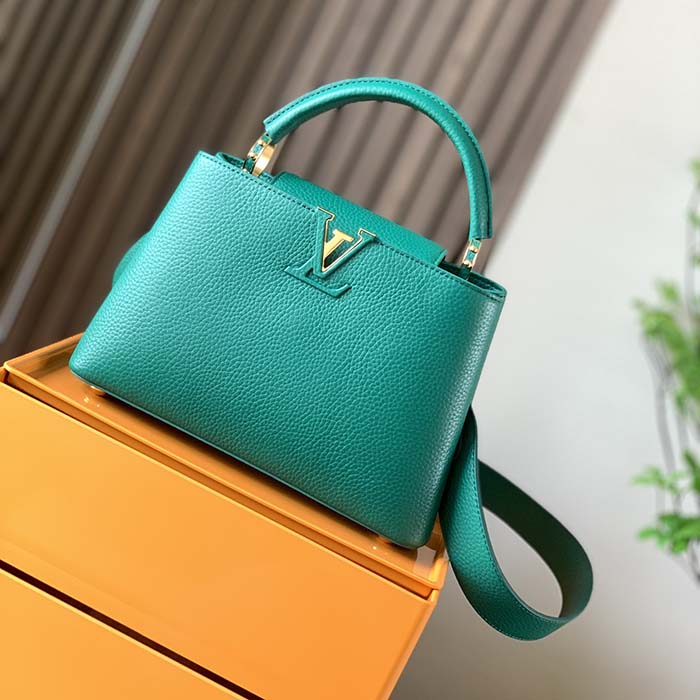 Louis Vuitton LV Women Capucines BB Handbag Emeraude Green Taurillon Leather