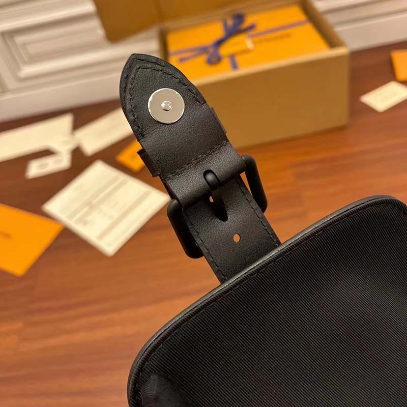 Louis Vuitton LV Unisex Saumur Slingbag Monogram Eclipse Coated Canvas Black Cowhide