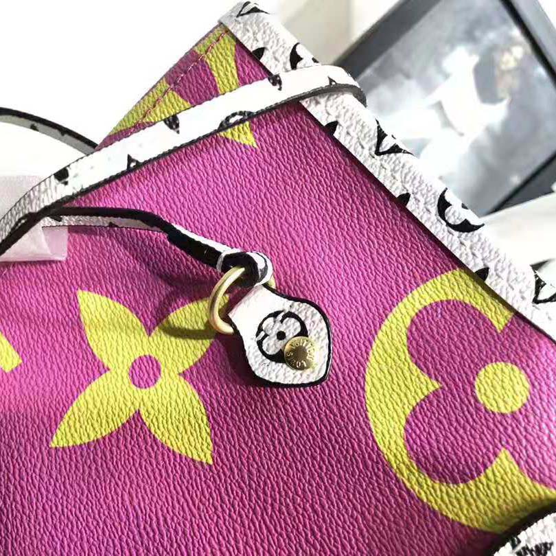 Louis Vuitton LV Women Neverfull MM Bag in Monogram Canvas-Pink