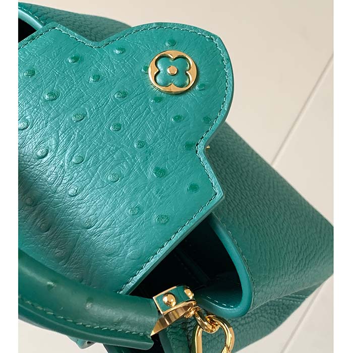 Louis Vuitton LV Women Capucines Mini Handbag Emerald Green Mint Taurillon