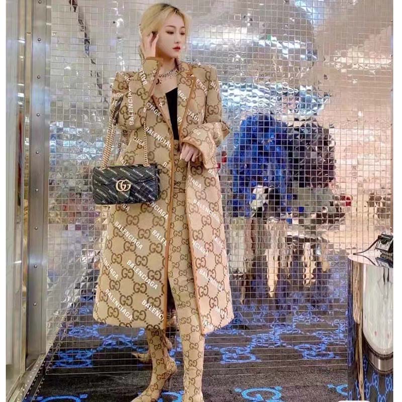 Gucci Women The Hacker Project Small Dionysus Bag Black Balenciaga Print Black Leather