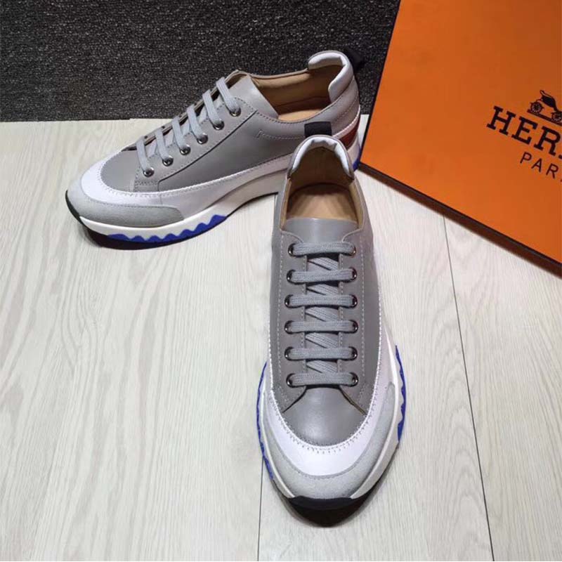 Hermes Men Rapid Sneaker Shoes White Sole-Grey
