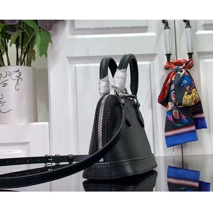 Louis Vuitton LV Women Nano Alma Handbag Black Epi Grained Cowhide Leather