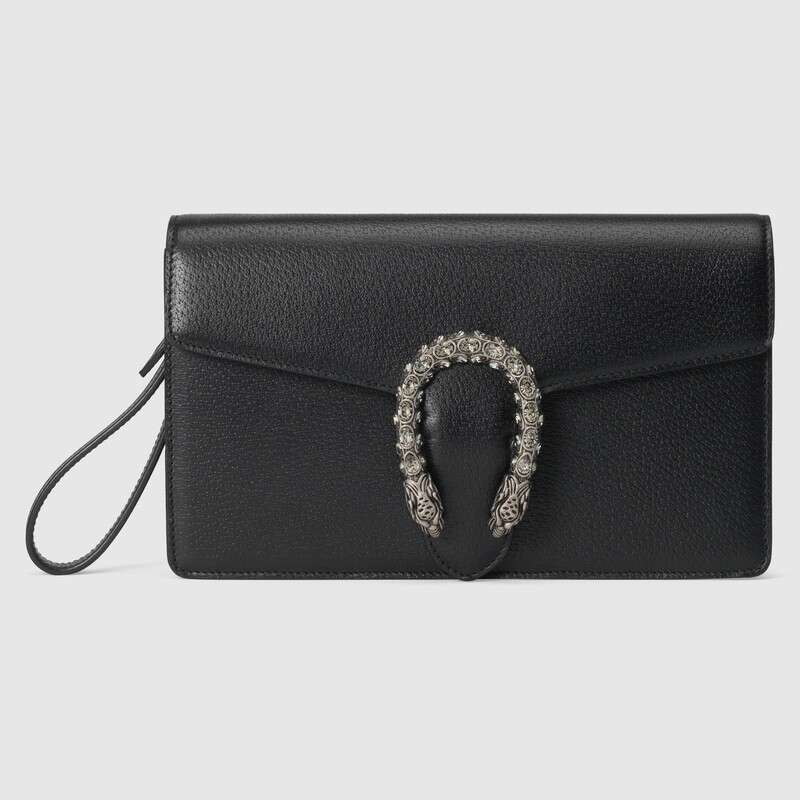 Gucci Women Dionysus Leather Clutch Metal-Free Tanned Leather