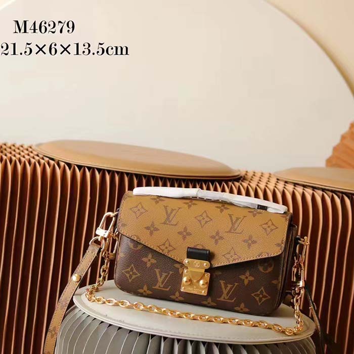 Louis Vuitton LV Women Pochette Métis Bag Brown Monogram Reverse Coated Canvas
