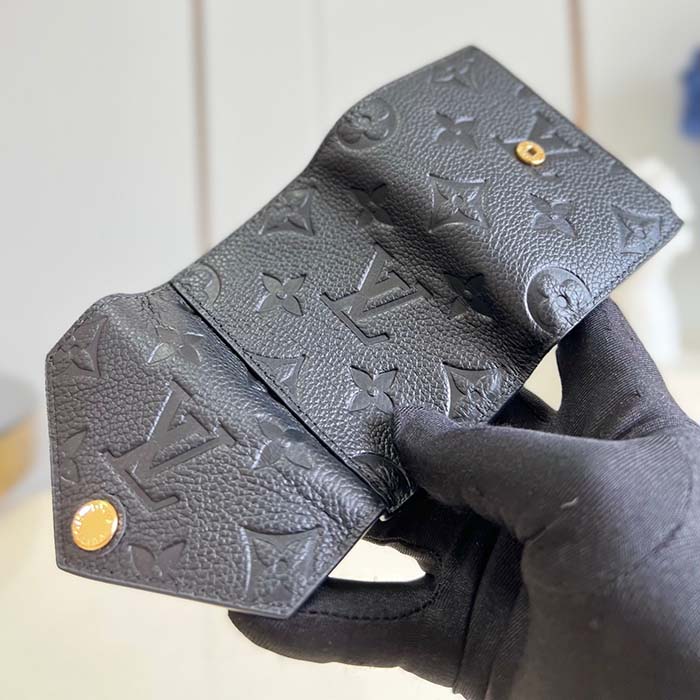 Louis Vuitton LV Unisex Zoe Wallet Monogram Empreinte Embossed Supple Grained Cowhide Leather Black Noir