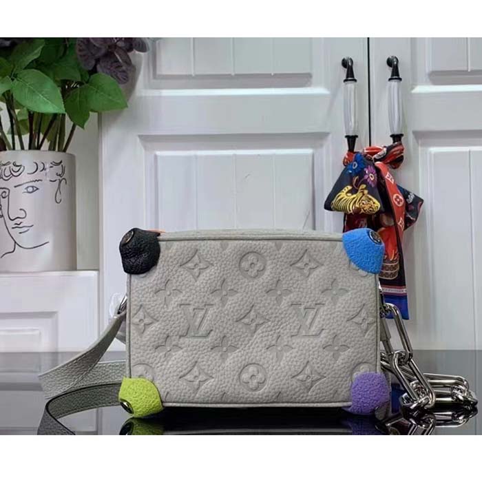 Louis Vuitton LV Unisex Mini Soft Trunk Chalk Taurillon Monogram Embossed Cowhide Leather