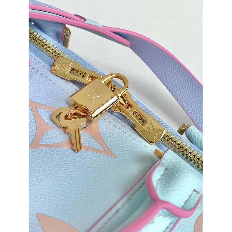 Louis Vuitton LV Unisex Keepall 45B Sunrise Pastel Monogram Coated Canvas Cowhide Leather