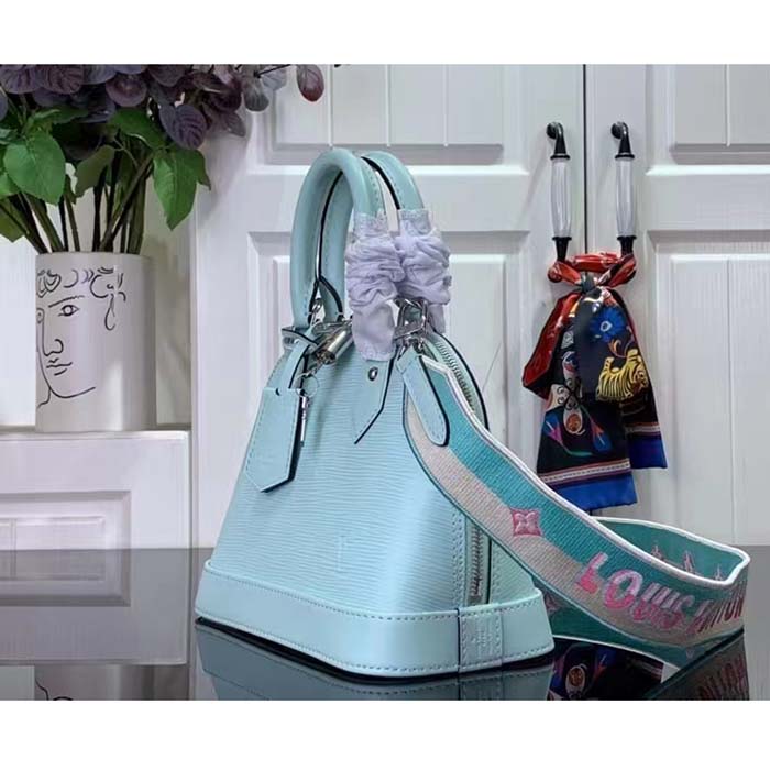 Louis Vuitton LV Women Alma BB Handbag Lagoon Turquoise Epi Grained Cowhide Leather
