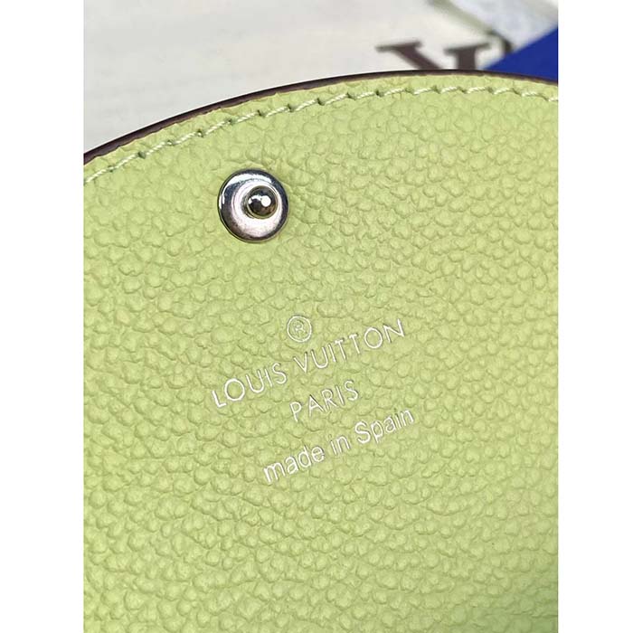 Louis Vuitton LV Unisex Rosalie Coin Purse Green Monogram Empreinte Embossed Supple Grained Cowhide Leather